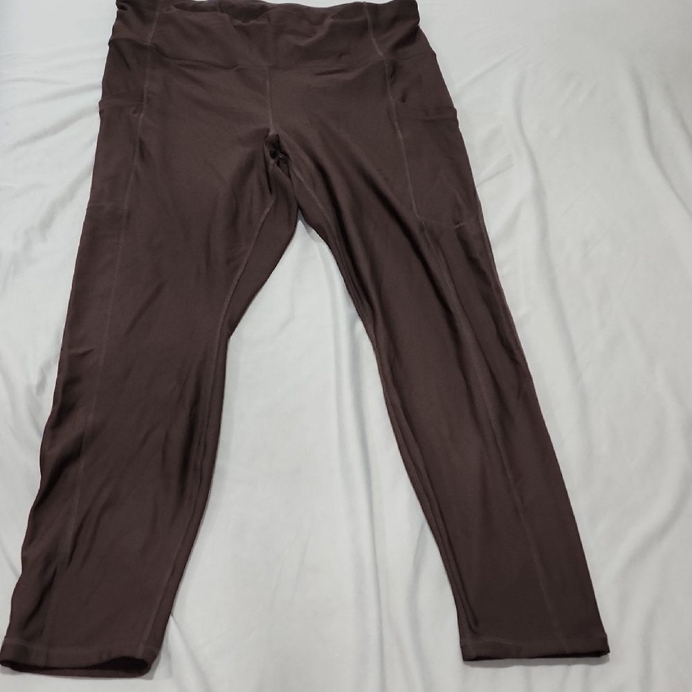 Fabletics Brown High-Waisted Leggings With Pockets